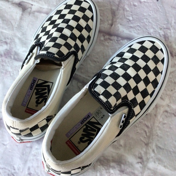 Vans Black and White Checkered Sneakers - Picture 6 of 10